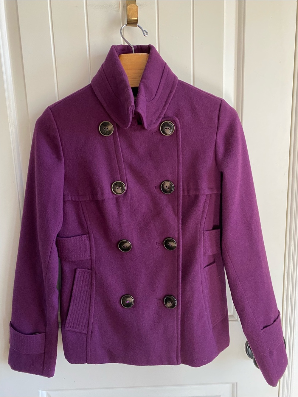 Hydraulic Purple Double-Breasted Women's Peacoat